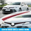 X Autohaux 2pcs Front Center Hood Grille Grill Cover Trim For Toyota Camry Se Xse Models 2018-2021 Red Protector Sticker