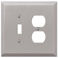 Amerelle Oversized Brushed Nickel Steel 1 Toggle Duplex Wallplate 
