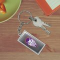 Graphics More Rectangle Northwestern State University Secondary Keychain In Chrome Plated Metal
