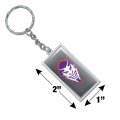 Graphics More Rectangle Northwestern State University Secondary Keychain In Chrome Plated Metal