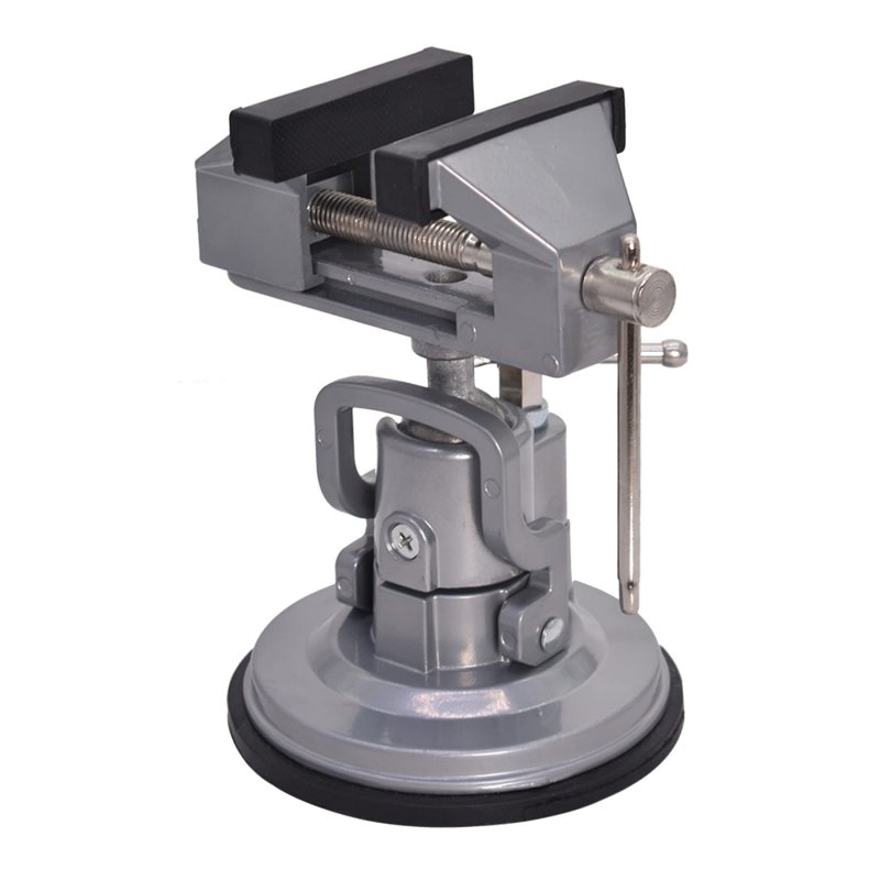 Vacuum Base Vise Portable Bench Clamp With 3 15 In Jaw Width Multi Angle Pivot And 360 Degrees Rotation For Smooth Work