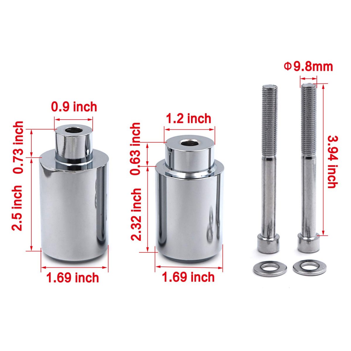 Chrome Frame Slider Crash Protector For 1999 To 2007 Honda Cbr 600 F4 And F4i Aluminum Left Right Side Pair Mt219-020a-cd
