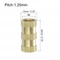 Knurled Insert Nuts 8pcs M8 X 20mm L 10mm Od Thread Printing Brass Female Threadeds Heat Set Insert Embedment