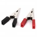Uxcell 66pcs Black Red Plastic Coated Test Alligator Clips Clamps 50mm