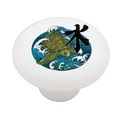 Japanese Wave And Turtle Decorative High Gloss Ceramic Drawer Knob 