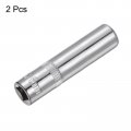 Uxcell 2 Pcs 1 4 Inch Drive 6mm 6-point Deep Socket Metric Steel With Chrome Plated