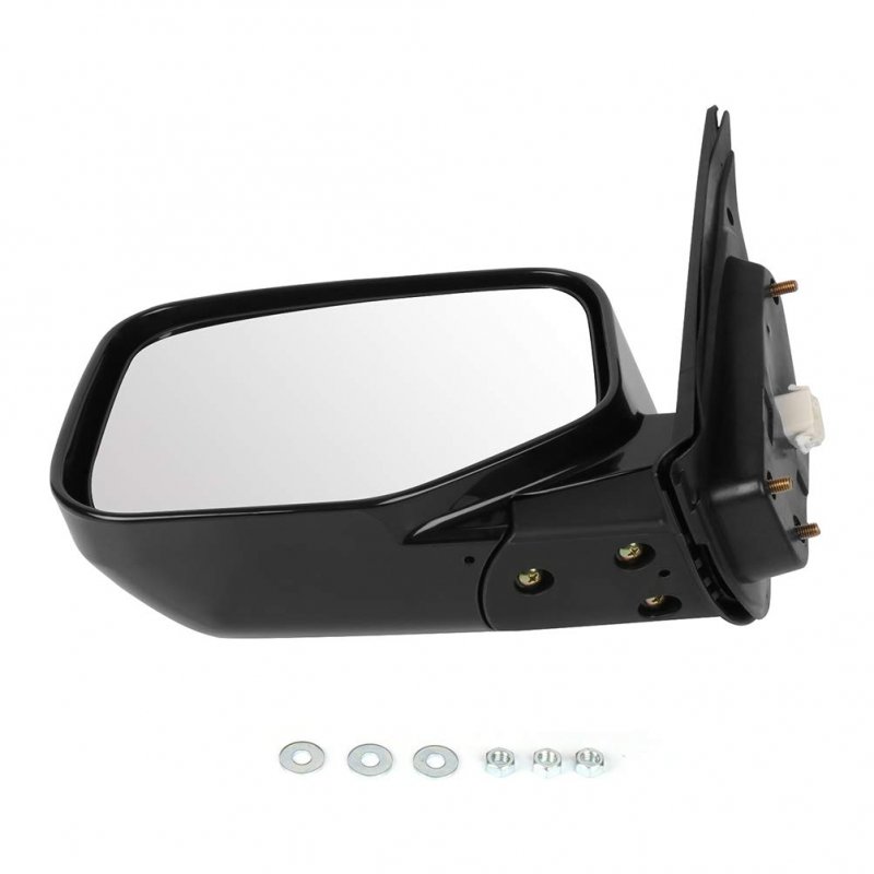 Black Driver Side View Mirror Smooth With Power Adjustment Manual Folding Compatible For 2006-2014 Honda Ridgeline