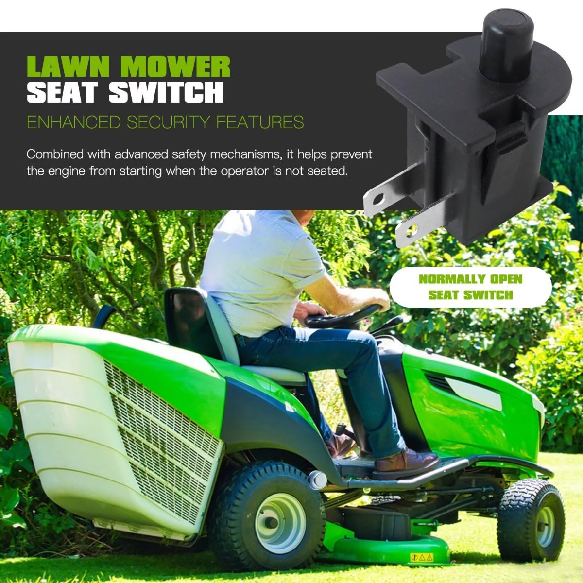Premium 430413 Black Seat Switch Am103119 For Scag 481638 2 Pin Dc14v 10a Normally Open John Deere Husqvarna Toro And Cub Cadet