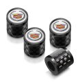 Cadillac Logo Tire Valve Stem Caps Real Carbon Fiber Barrel And Black Aluminum Set Of 4 Universal Fit For Car Suv Truck White 