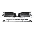 No 8w0807681 Front Lower Hood Bumper Grille Grill Fog Light Cover For Audi A4 B9 2016-2018 S-line Without Hole Black 1 Set