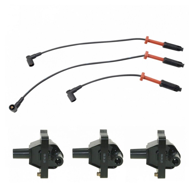 Ignition Coil Kit 4 Piece For Mercedes Benz 300e C280 C36 Amg E320 S320 Sl320 Includes 3 Coils And 1 Spark Plug Wire Set