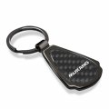Ipick Image Compatible With Nissan Murano Real Black Carbon Fiber Gunmetal Gray Metal Teardrop Key Chain