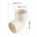 Uxcell Pvc Pipe Fitting 40mm Slip Socket 90 Degree Elbow Coupling Connector White 2pcs