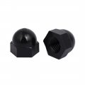 Uxcell M10 Diameter Female Thread Nylon Hex Domed Cap Nuts Black 10pcs