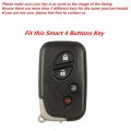 Wfmj Leather Smart 4 Buttons Key Fob Case Cover Chain For Lexus Rx350 Es350 Is250 Gx460 Lx570 Red