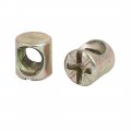 Uxcella M6 X 10mm Cross Dowel Slotted Metal Barrel Nuts 30pcs For Furniture Bed Chair