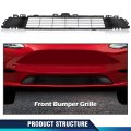 Pit66 New Front Black Bumper Grille Insert For Tesla Model Y 2020-2023 1493759-00-a