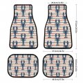 Marine With Lobster Carpet Floor Mat Set Of 4 Waterproof Retro Stripe Anti-slip Rubber Backing Decorative Universal Fit For