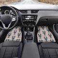 Marine With Lobster Carpet Floor Mat Set Of 4 Waterproof Retro Stripe Anti-slip Rubber Backing Decorative Universal Fit For