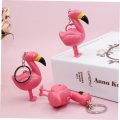 Kesyoo 4 Pcs Car Pendant Keychain Decor Kid Toy Light Up Ring Handbag Charm Flamingo Fob Cars Toys Rings Key Decoration Lovers