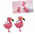 Kesyoo 4 Pcs Car Pendant Keychain Decor Kid Toy Light Up Ring Handbag Charm Flamingo Fob Cars Toys Rings Key Decoration Lovers