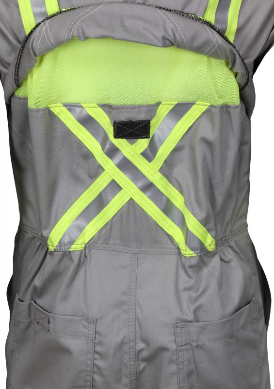 Summit Breeze Flame Resistant Fr Long Sleeve Coveralls 7 Oz Cotton Reflective Vents Gray 56 Tall Sbc203156t
