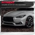 Hecasa Front Grill For 2014-2017 Infiniti Q50 All Model Bumper Grille Assembly Black Silvery Abs Plastic Painted Chrome