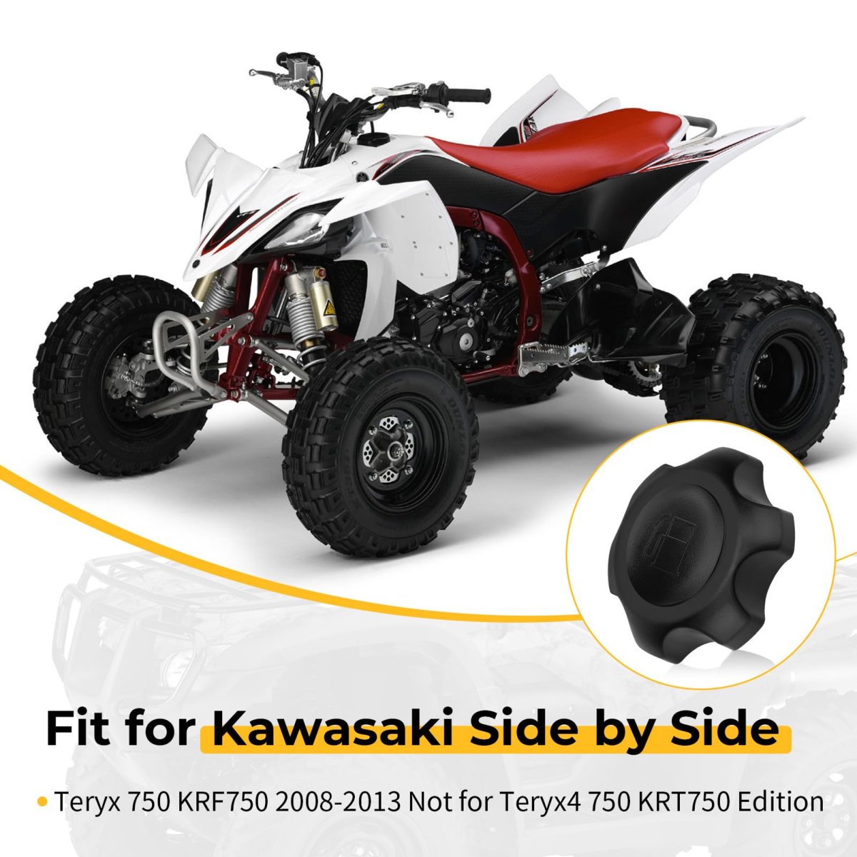 Fuel Cap Gas For Kawasaki Teryx 750 Krf750 2008 2013 Part Number 51048-0028 Black Metal And Plastic Replacement