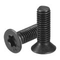 M5-0 8 X 16mm Flat Torx Head Machine Screws 50pcs 10 9 Grade Carbon Steel Countersunk Anti Theft Black Oxide Finish Full Thread 