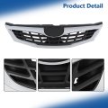 Front Upper Grille Chrome Frame And Glossy Black Mesh Replacement For Impreza 2008 2009