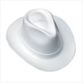 Occunomix Cowboy Style Hard Hat Ratchet Suspension Cotton Wide Brim White 