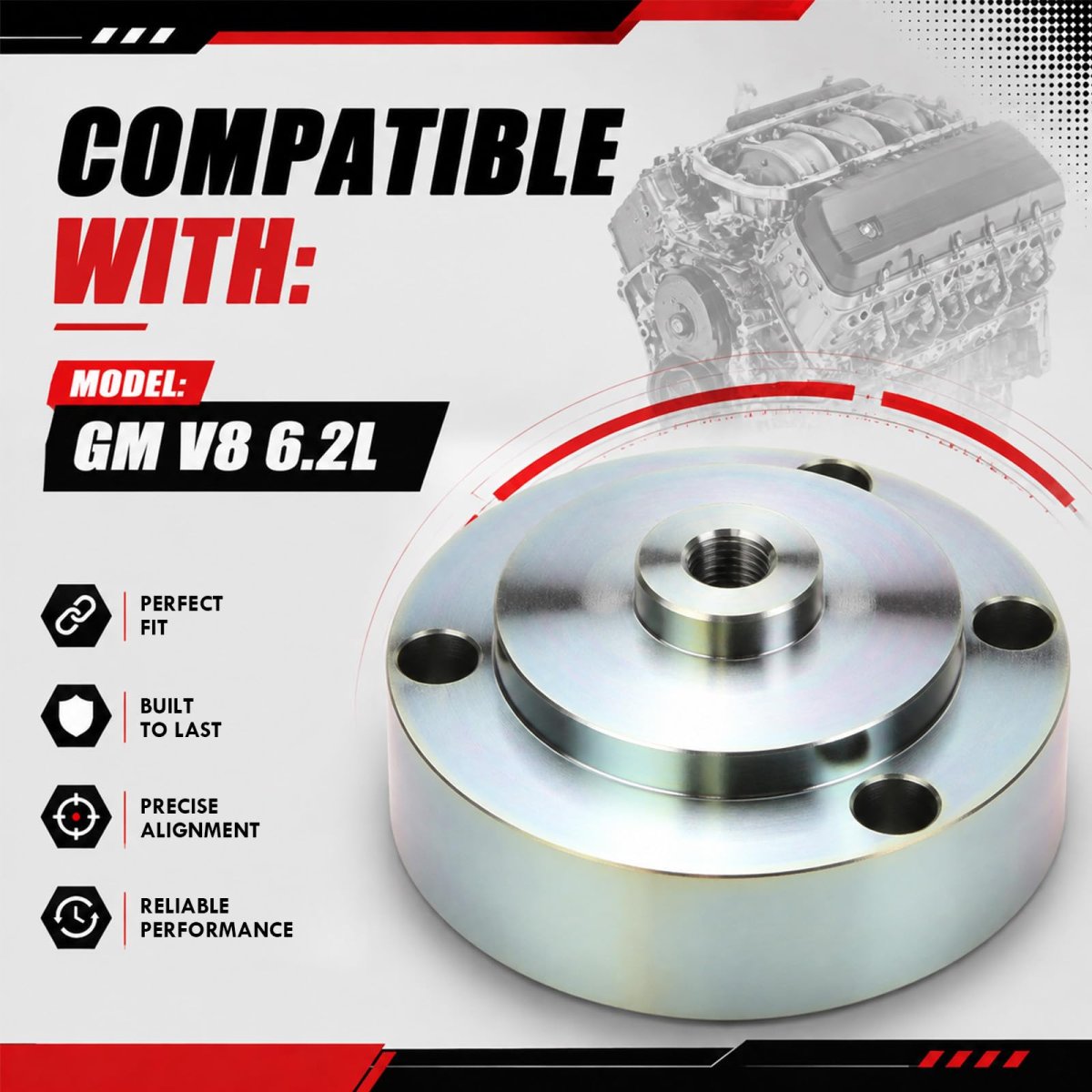 Engine Crankshaft Rear Oil Seal Installer Tool 635-000 For Gm V8 Engines Replaces J-41479-2a Low Carbon Steel Zinc Plated
