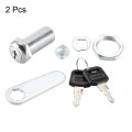 Uxcell Cam Lock 1-1 2 Cylinder Long Cabinet Locks With No 3 Fits For 1-3 8 Max Thickness Panel Keyed Different 2pcs