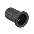 Uxcell M8 Rivet Nuts Carbon Steel Zinc-plated Knurled Flat Head Threaded Insert Nut Black 100pcs