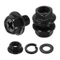 M5 X 6mm Flanged Hex Head Bolt Set 10 Pieces 304 Stainless Steel Screws With Nuts And Flat Lock Washers Fully Threaded Black 
