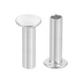 50pcs Semi Tubular Rivets 5mm X 16mm Aluminum Round Flat Head Semi-tubular Metal Stud Rivet For Industry Household Repairing 