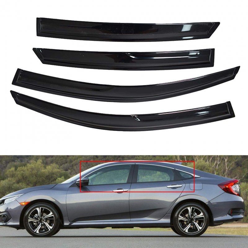 Window Vent Visor Rain Guard Shade Replacement For 2016-2020 Honda Civic Sedan