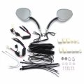 Httmt Mt400-015- Motorcycle Chrome Integrated Arrows Led Turn Signals Side Mirrors Compatible With 1997-later H-d Excepte Vrscf