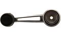 Evan-fischer Window Crank For Ford F-series 73-79 Bronco 80-86 Front Chrome Body-black Knob Metal Set Of 2 