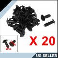 Uxcell 20 Pcs 6mm Hole Push Type Plastic Rivet Fastener Clips Black