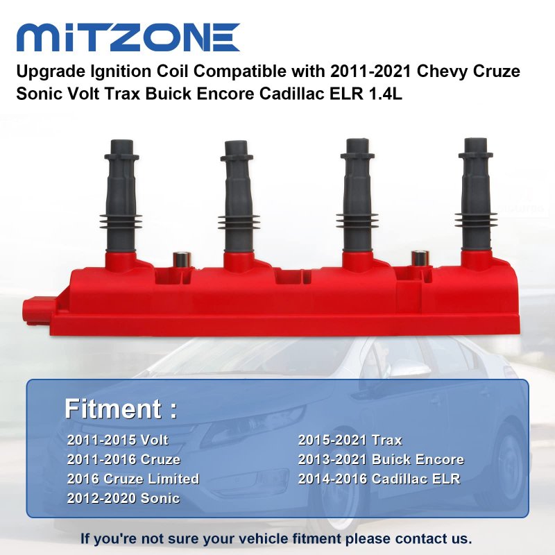 Upgrade Ignition Coil For 2011-2021 Chevy Cruze Sonic Volt Trax Buick Encore Cadillac Elr 1 4l Replace 25198623 55579072
