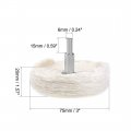 Uxcell 3-inch Buffing Polishing Pad Wheel Cotton With 1 4-inch Handle For Manifold Aluminum Stainless Steel Chrome 4 Pcs