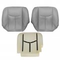 Secosautoparts Driver Foam Cushion  Passenger Side Bottom Leather Seat Cover Light Gray 922 Compatible With Chevy Gmc Tahoe