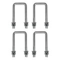 A A Square U Bolts With Hardware For Boat Trailer Electro-galvanized Steel 1 2 Diameter X 2-1 8 4-3 2x3 Beam 4 Pack 