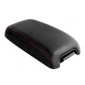 Secosautoparts Leather Center Console Lid Cover Armrest Compatible With Dodge Charger 2011-2020 Black Red Stitch