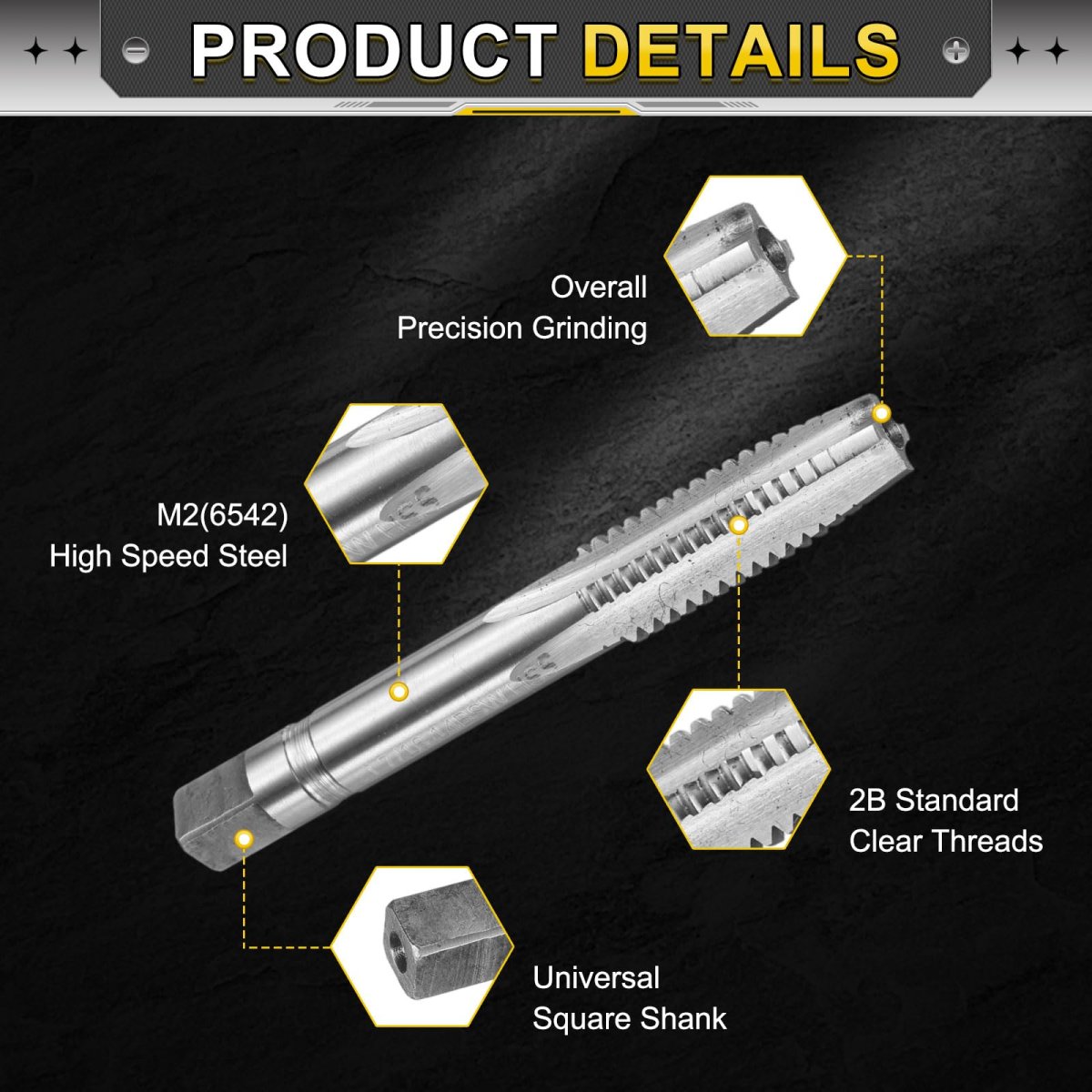 Hand Taper Tap 7 16-14 Bsw 2b Thread Style Taps Straight Flute Screw Tapping Threading Tool High Speed Steel Hss6542