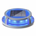 Solar Powered Waterproof Driveway Marker And Dock Lights 16 Leds Blue Red 2 Modes For Steps Stairs Walkways Paths Gardens Yards 