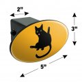 Black Cat Lifting Leg And Licking Oval Tow Trailer Hitch Cover Plug Insert