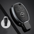 Leather Metal Car Key Cover Andchain For Mercedes Benz C E S M Cls Clk G Class Stylish Key Fob Shell Protector Black 
