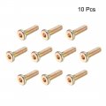 Uxcell M6x20mm Furniture Screw Hex Socket Machine Screws Zinc Plated Fasteners Bolts Full Thread Carbon Steel 10pcs